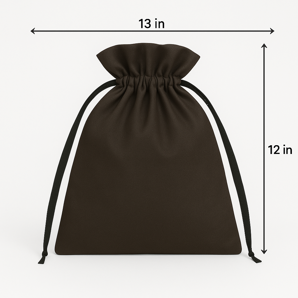 Black Satin Drawstring Bag