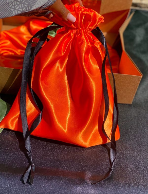 Orange Drawstring Bag