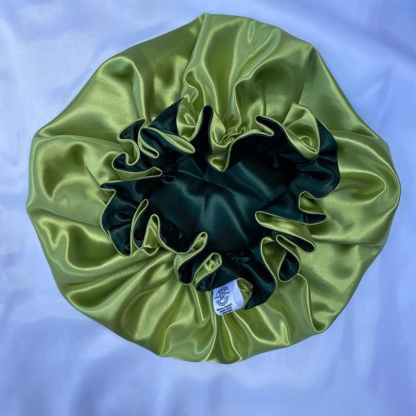 Green Satin Raffle Bonnet