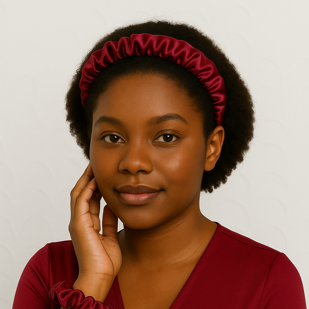 Maroon Satin Headband