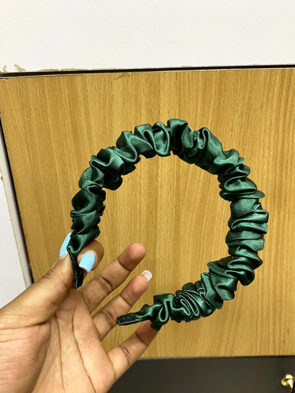 Jungle Green Satin Headband