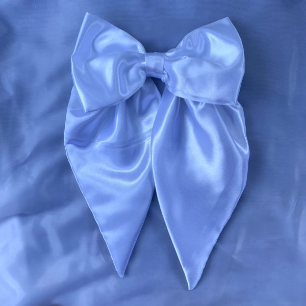 WHITE SATIN HAIR BOW CLIP