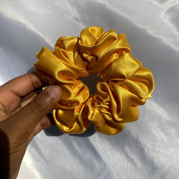 Yellow Satin Scrunchie