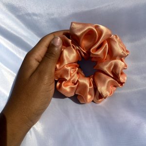 Beige Satin Scrunchie