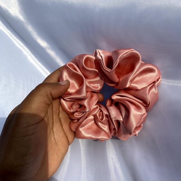 Peach Satin Scrunchie - Image 2