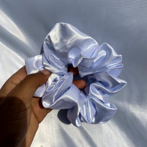 White Satin Scrunchie