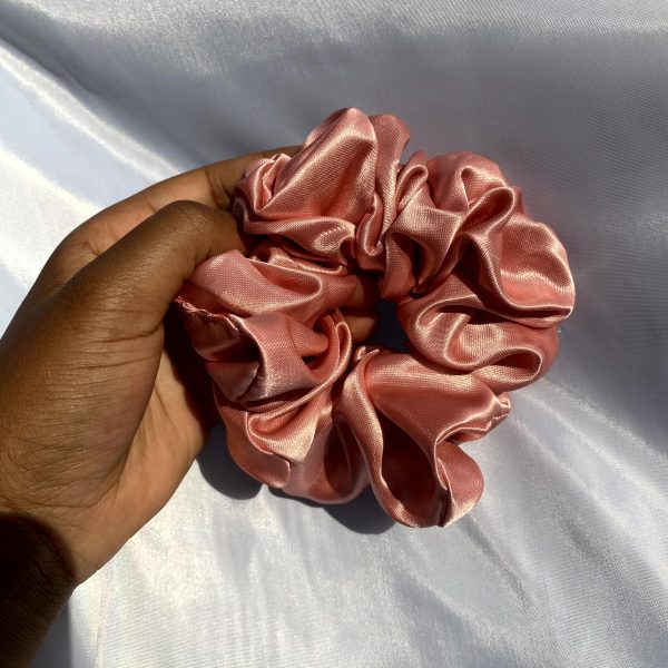 Peach Satin Scrunchie