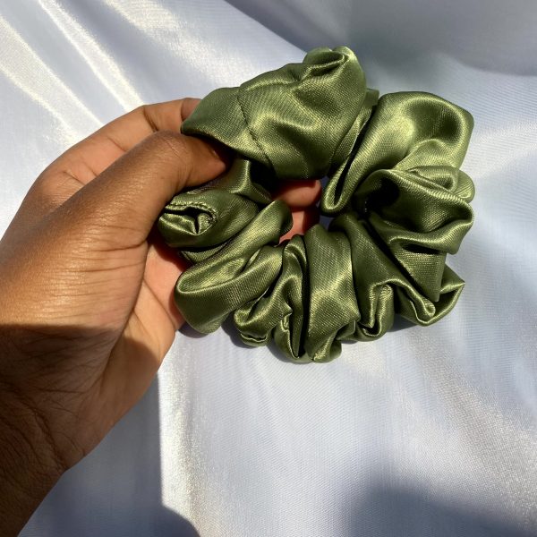 Jungle Green Satin Scrunchie