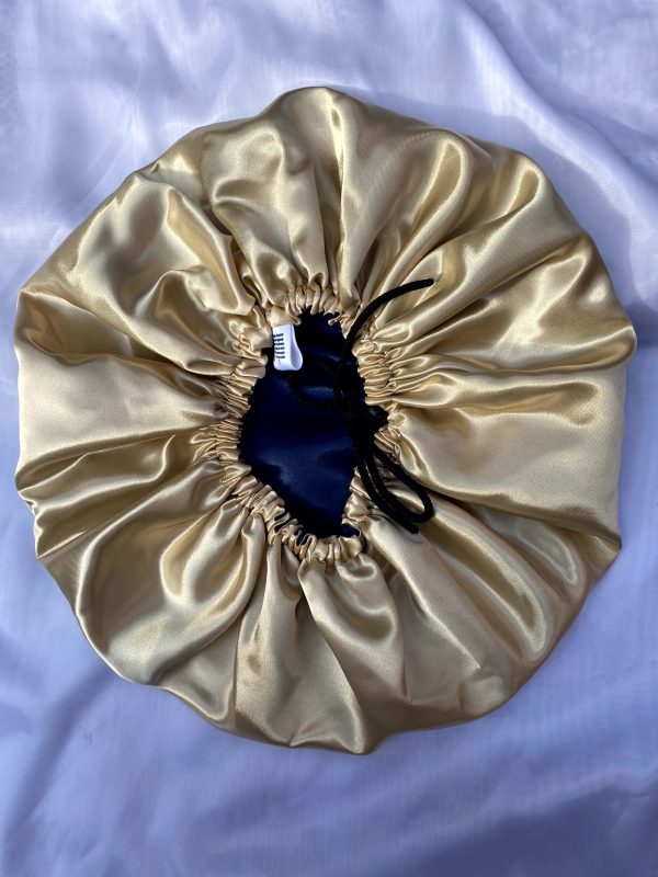 Beige and Navy Blue Double-sided Bonnet