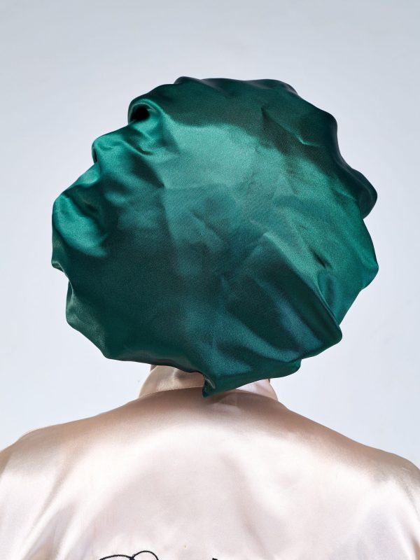 Green Tying Satin Bonnet - Image 3