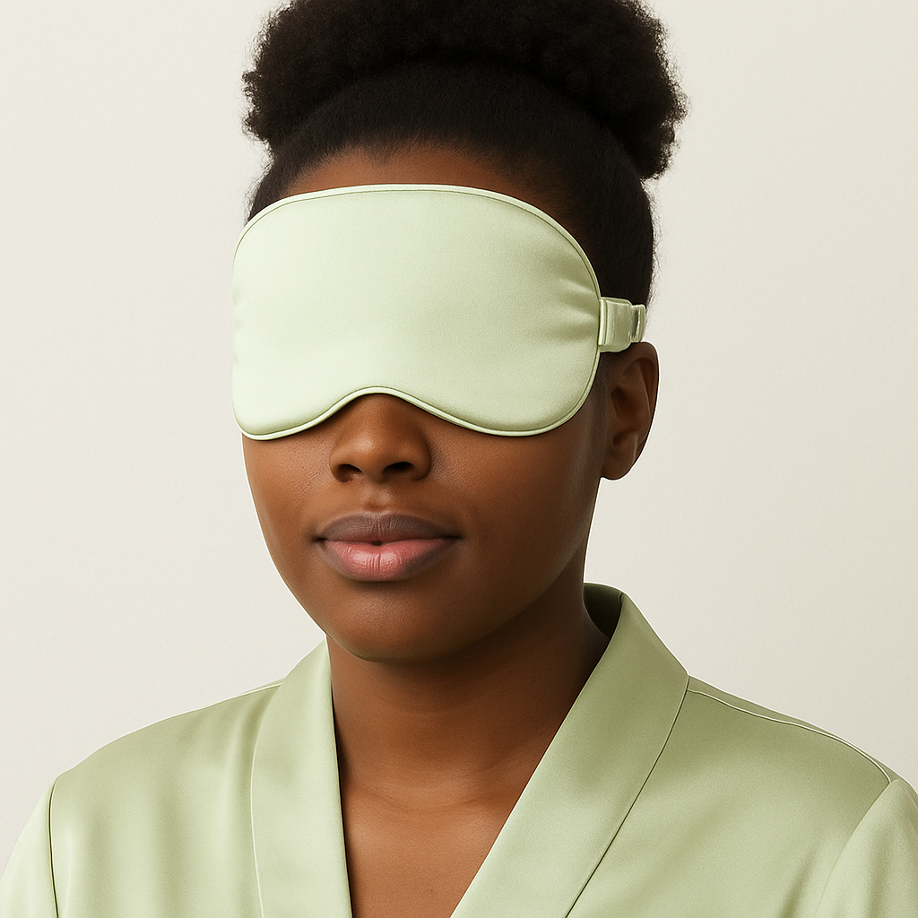 Olive Green Satin Sleeping Mask