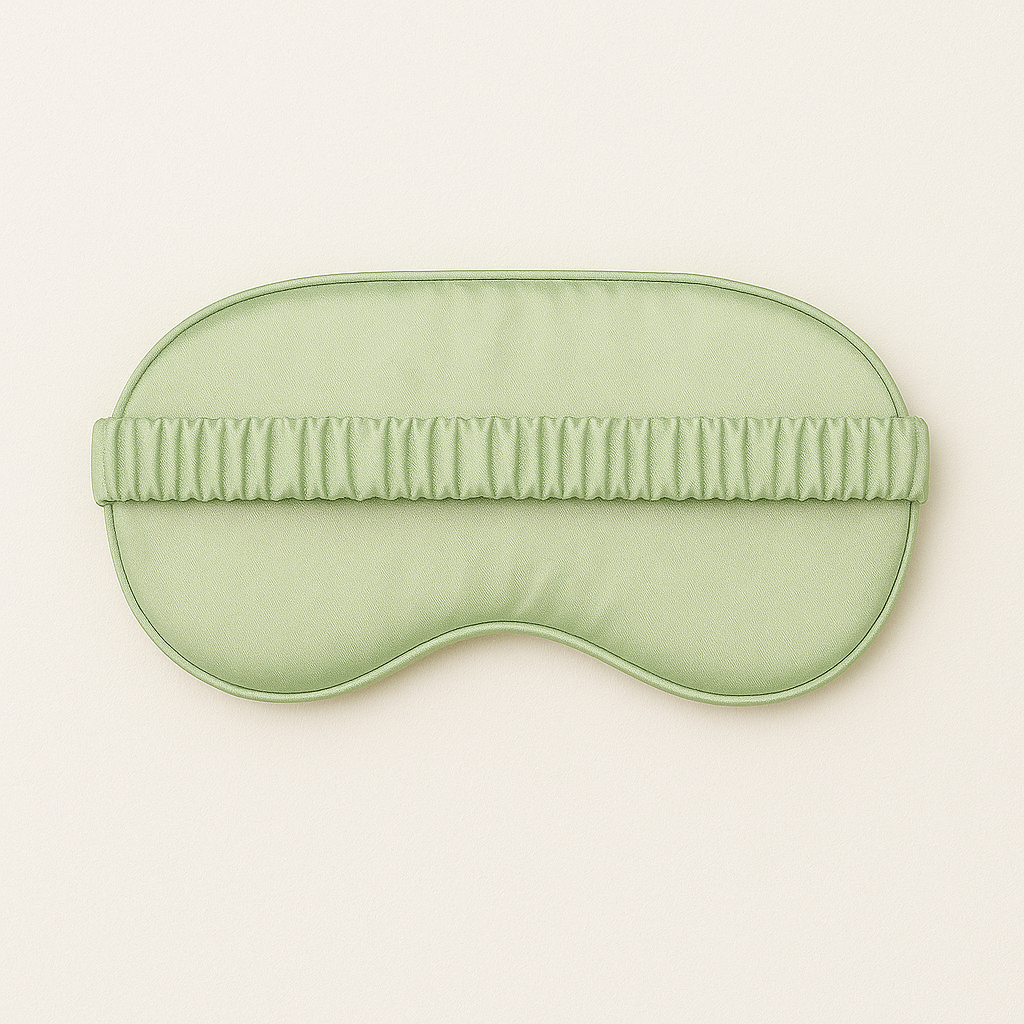 Olive Green Satin Sleeping Mask - Image 2